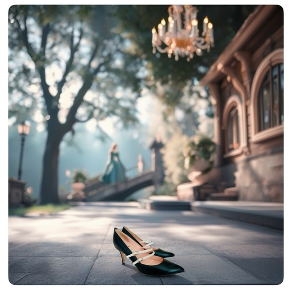 🎉HP🥳 Kate Spade Elpetha Heels in Black w/ Black Sparkle Heel & Cream Dbl Strap - Picture 13 of 16